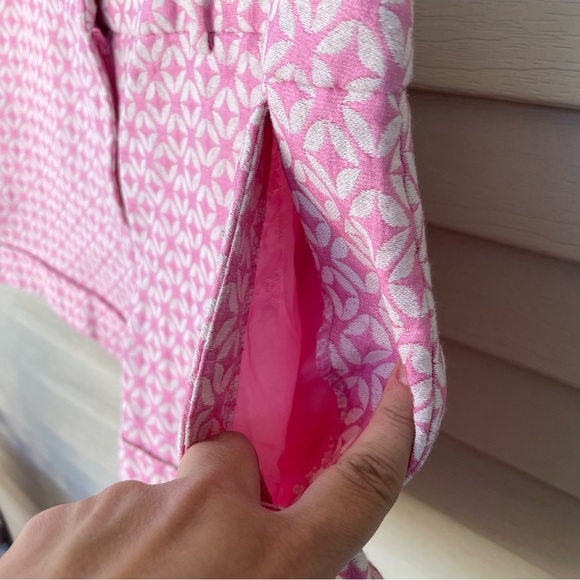 New York & Company 7th Avenue Suiting Pink Print Shorts Size 14 - Picture 2 of 7